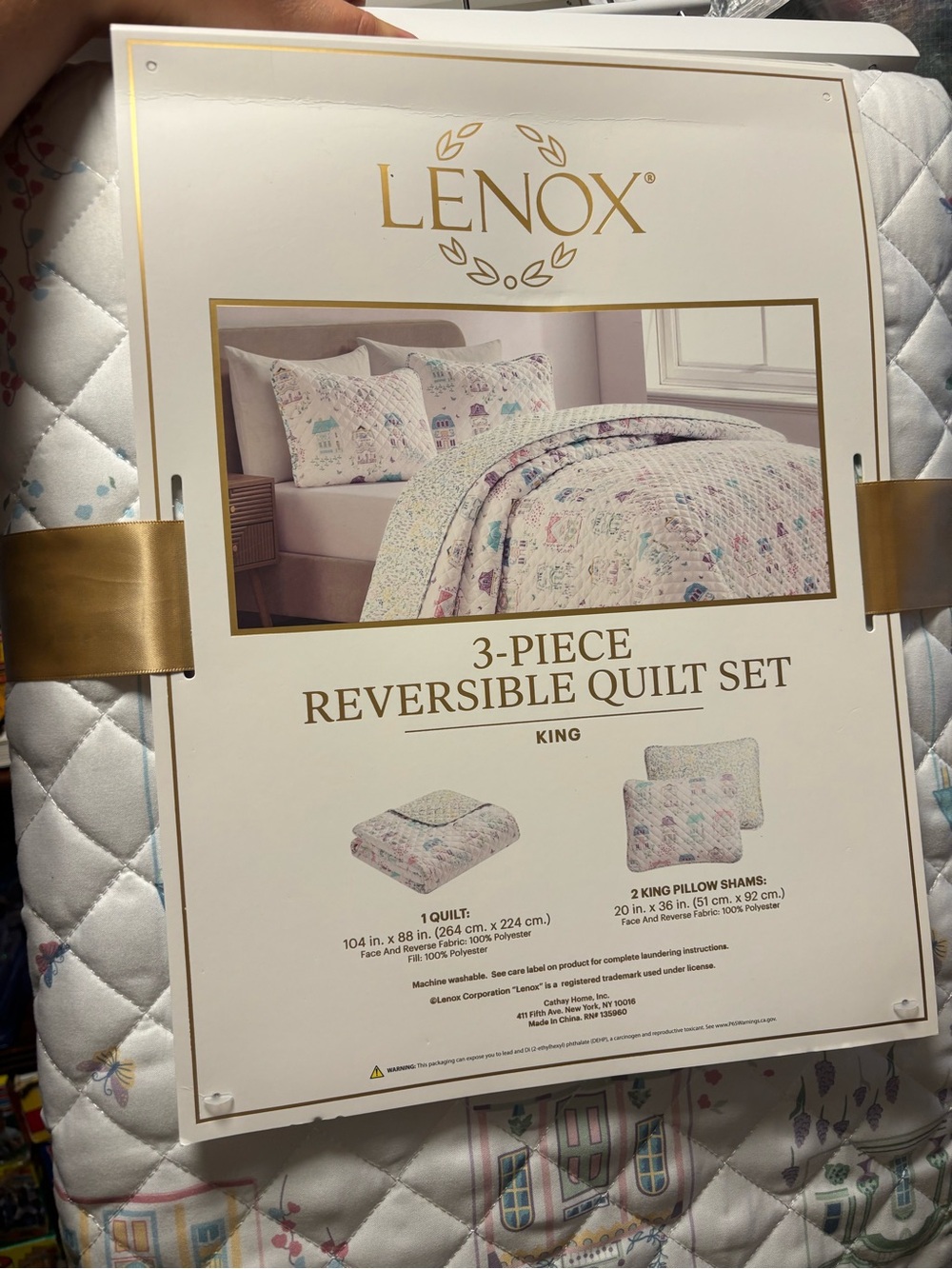 Lenox 3-Piece spice village reversible Quilt Set - King
